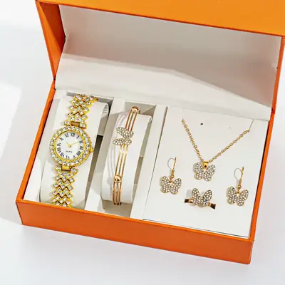 Diamond Crossbody Watch Set for Women Elegant Party Wear