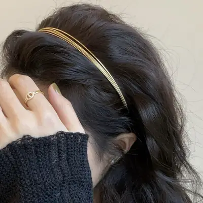 Bright Silk Golden Hair Hoop Four Seasons All-match