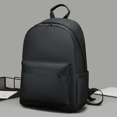 Trendy Leather Film Backpack Men's Large Capacity Casual Backpack Business Travel Multifunctional Laptop Backpack