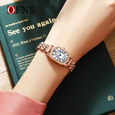Ofns Women's Rose Gold Quartz Watch with Niche Design