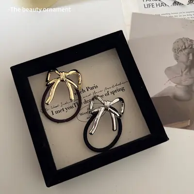 Women's Bow Hair Ring with High Elastic Strap
