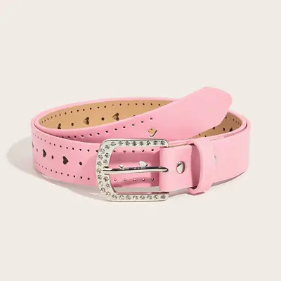 Women's Light Blue Decorative Belt with Buckle