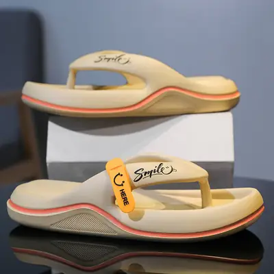 Couple Summer Clip Flip-Flops Thick White Red Sole