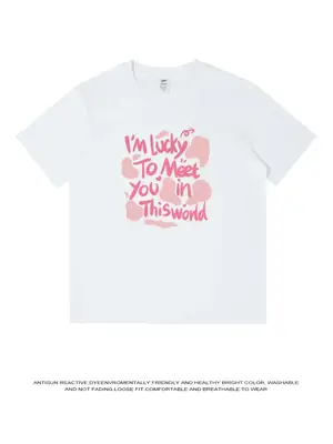 Men Cotton Letter Printed T-Shirt Black Summer