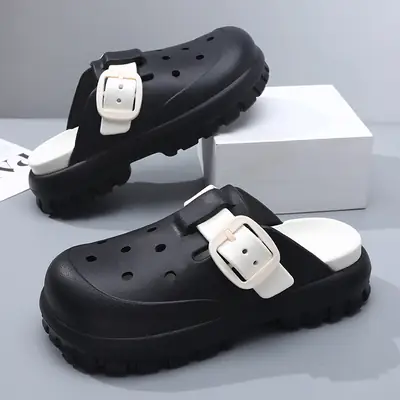 Women's Beige Sandals with Buckle Strap