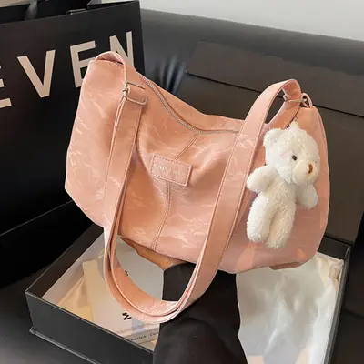 Women's Velvet Shoulder Bag Large Capacity 2024
