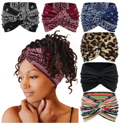 Women's African Print Headband for Yoga Running Sweat Absorbing
