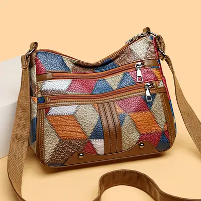 Retro Multi-Pocket Shoulder Bag for Women