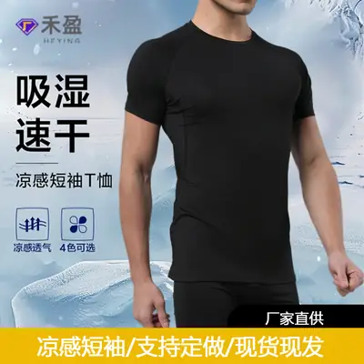 Men's Grey Ice Mesh Running T-Shirt Short Sleeve