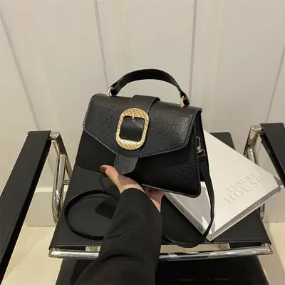 Korean Fashion Brown Leather Crossbody Bag for Women