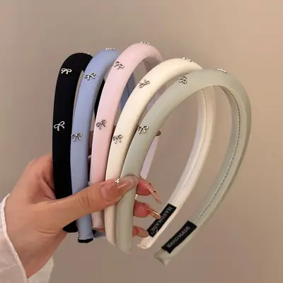 Simple Silver Bow Headband for Women's Hair Accessories