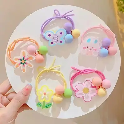 Cute Flower Hair Band for Girls Yellow Rubber