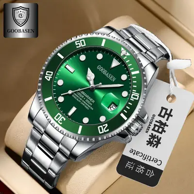 Gubaisen Men's Water Resistant Chronograph Watch with Calendar