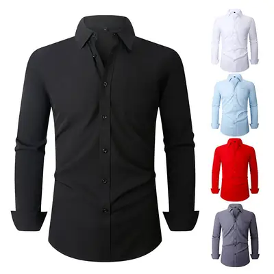 Men's Yellow Pocketed Long Sleeve Shirt W76
