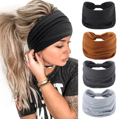 Brown Elastic Sports Hair Band for Women