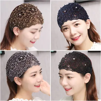 Hollow Crossbody Hair Cover with Lace Design
