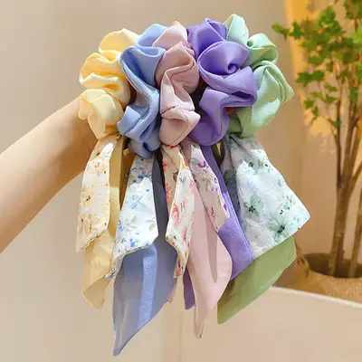Purple Floral Bow Hair Band for Women