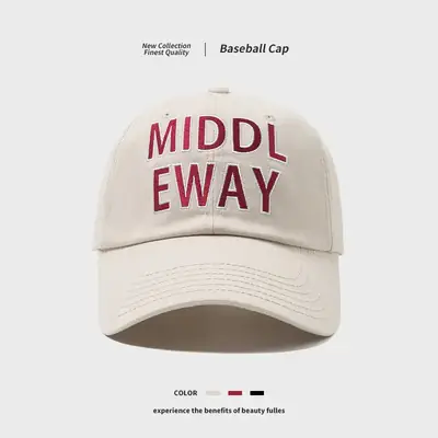 White Vintage Letter Baseball Cap for Men Women