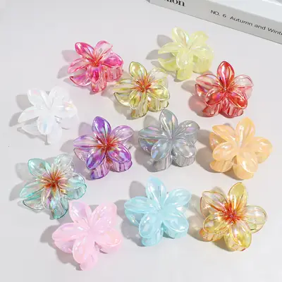 Flower Hairpins Gradient Pearlescent Clip for Girls