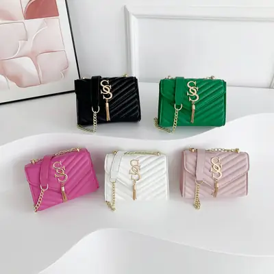 Women's Twill Stitching Crossbody Bag Multi Color