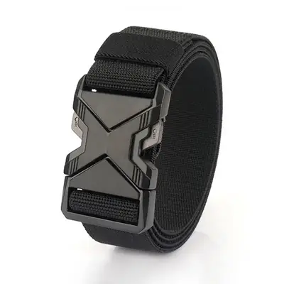 Men's Black Nylon Belt with Hatchpin Buckle