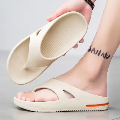 Men's Cross-Border Flip-Flops Summer Sandals Beige Orange