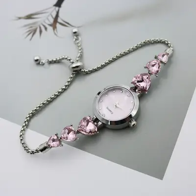 Luxury Green Gemstone Bracelet Watch for Women