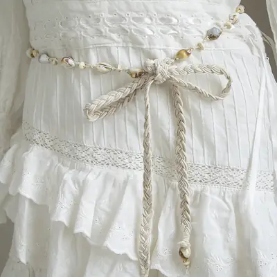 Bohemian White Shell Belt for Women