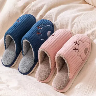 Autumn and Winter New Style Cixi Cotton Slippers, Postpartum Shoes, Summer Maternity Soft-Soled Warm Home Furry Slippers for Men Wholesale