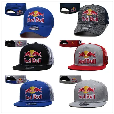 [Car Hat] Tide 4S Hat Men's and Women's Sun Protection and Sunshade Racing Adjustable Sun Hat Red Embroidered Cow Hip Hop Hat