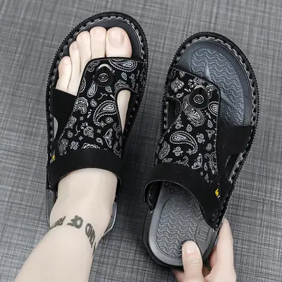 Flip-flops Men's Summer Outer Wear Non-slip Dual-use Vietnamese Beach Slippers Driving Men's Flip-flops Large Size 47
