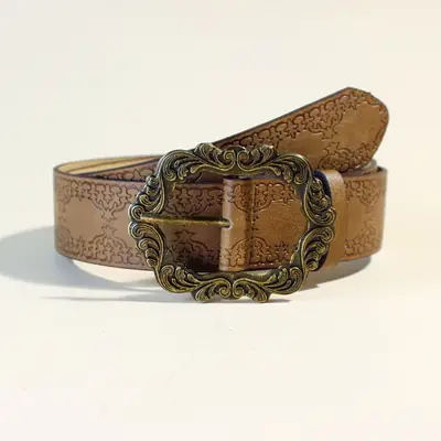 Vintage Embossed Belt for Women Bohemian Decorative Belt