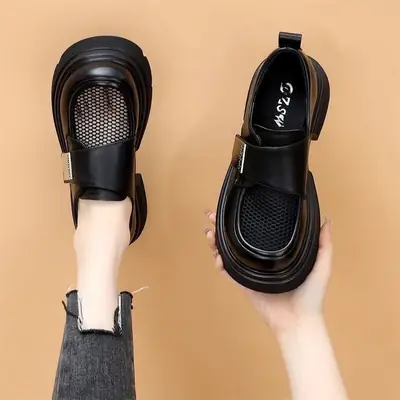 Women's Black Mesh Loafers Summer Wear