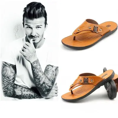 Men's Summer Flip Flops Non-Slip Sandals Brown
