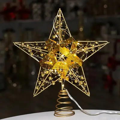 2025 Christmas Star Lamp Decor Gold 5-Pointed