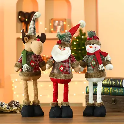Cross-Country Christmas Dolls Santa Snowman Elk Decor