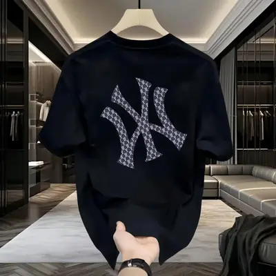 White NY Logo Printed Cotton T-Shirt for Boys Girls