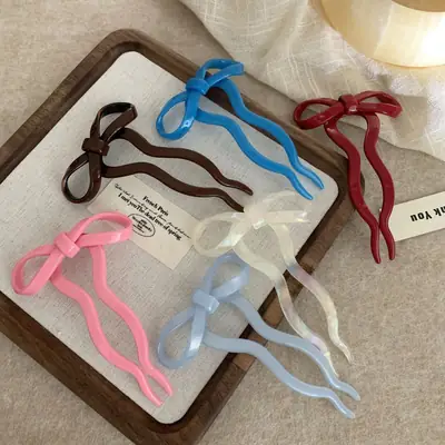 Women's Acetic Acid Hair Pin Bow Hairpin Multicolor