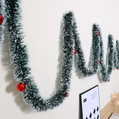 Cross-Country Christmas Tree Decor with Red Bow & Strip Tops