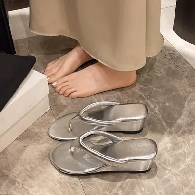 2024 French Style Wedge Sandals for Women Plus Size