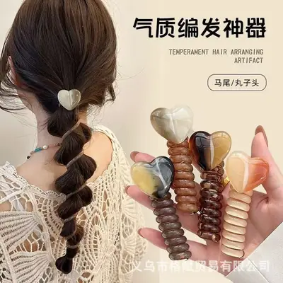 Japanese Style Heart-Shaped Hair Ring for Women