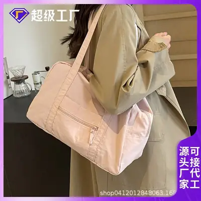 Light Blue Canvas Shoulder Bag for Women 2025