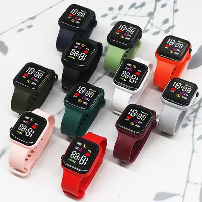 10086 Heart Model Square Lovers Watch Sports Model Led Digital Watch Student Digital Watch