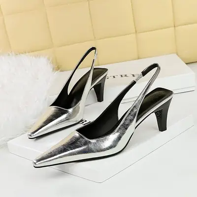 Black Patent Leather Heels for Women