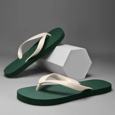 Vietnamese Men's Green Anti-Slip Flip Flops