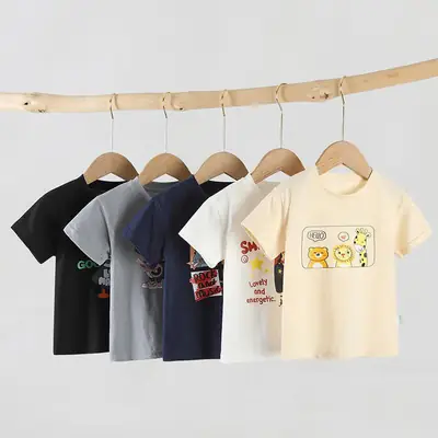 Boys Black Graphic T-Shirt 1 Year Old Cotton Summer