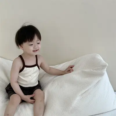 Baby's Brown Shorts Set Summer Two Piece