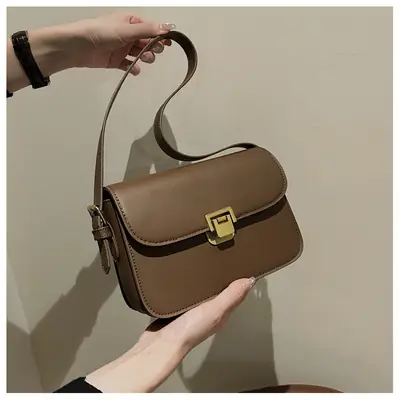 Small Square Brown Crossbody Bag for Women