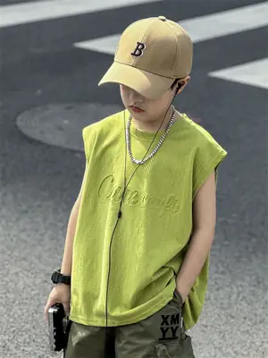 2025 Summer Boys Vest Pure Cotton Huzhou Zhili