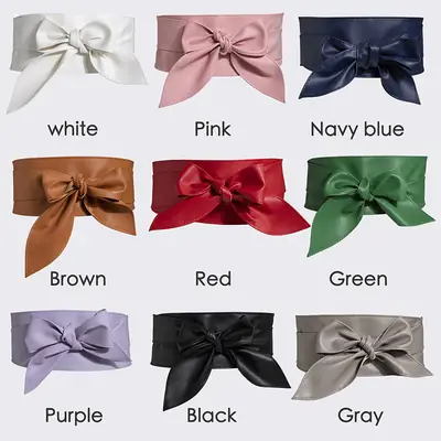 Women's Silver Bow Wide Waist Cover Belt